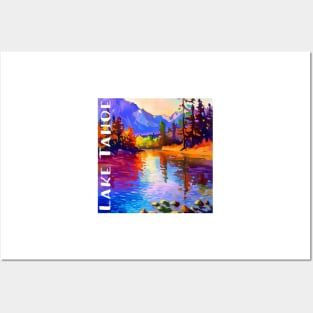 Colorful Painting of Lake Tahoe Posters and Art